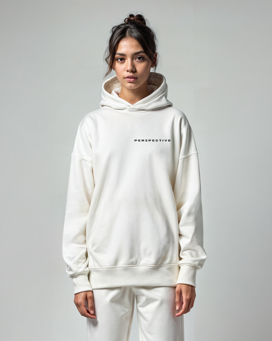 White Signature Simple Hoodie